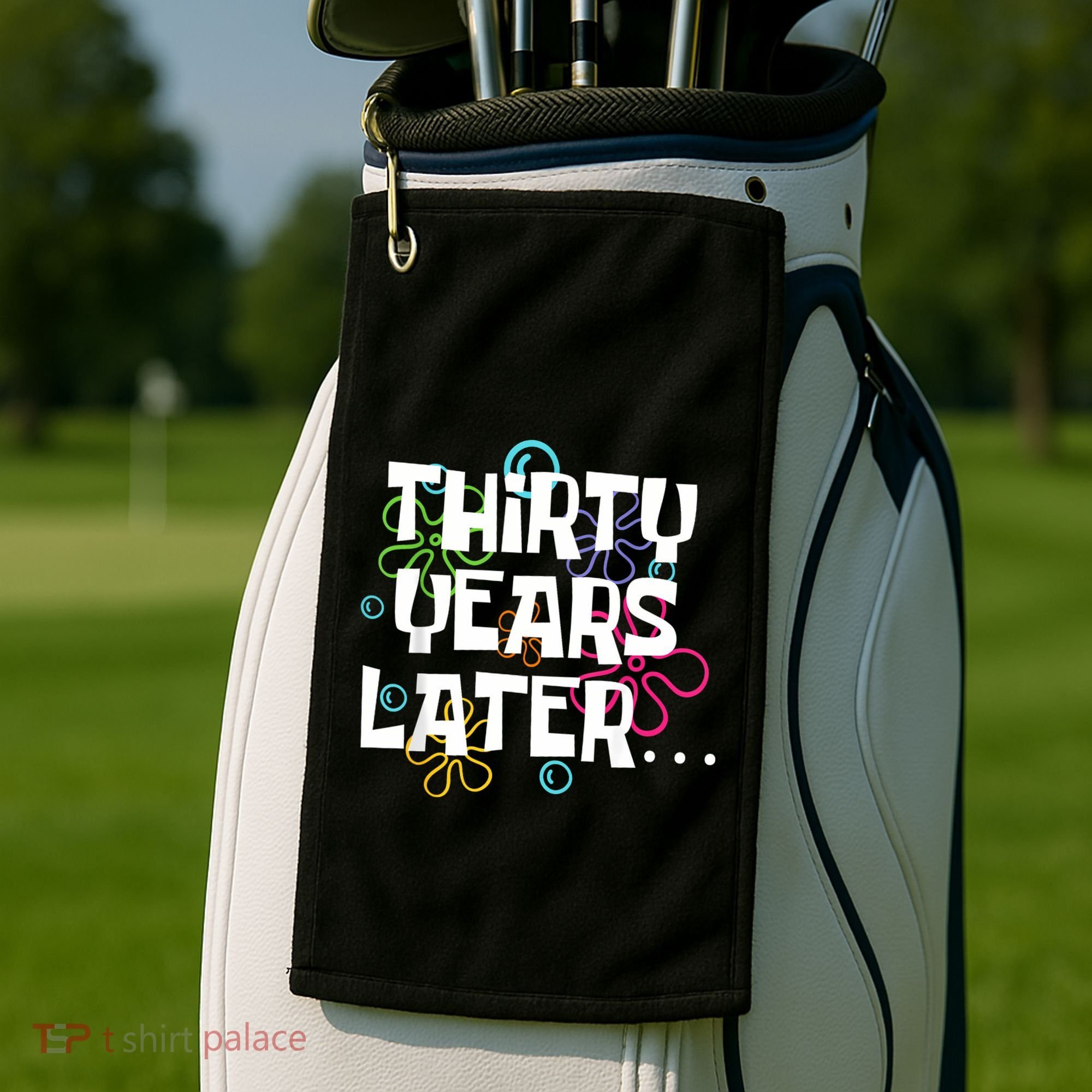 Thirty Years Later Funny 30 Year Old 30th Birthday Party Golf Towel