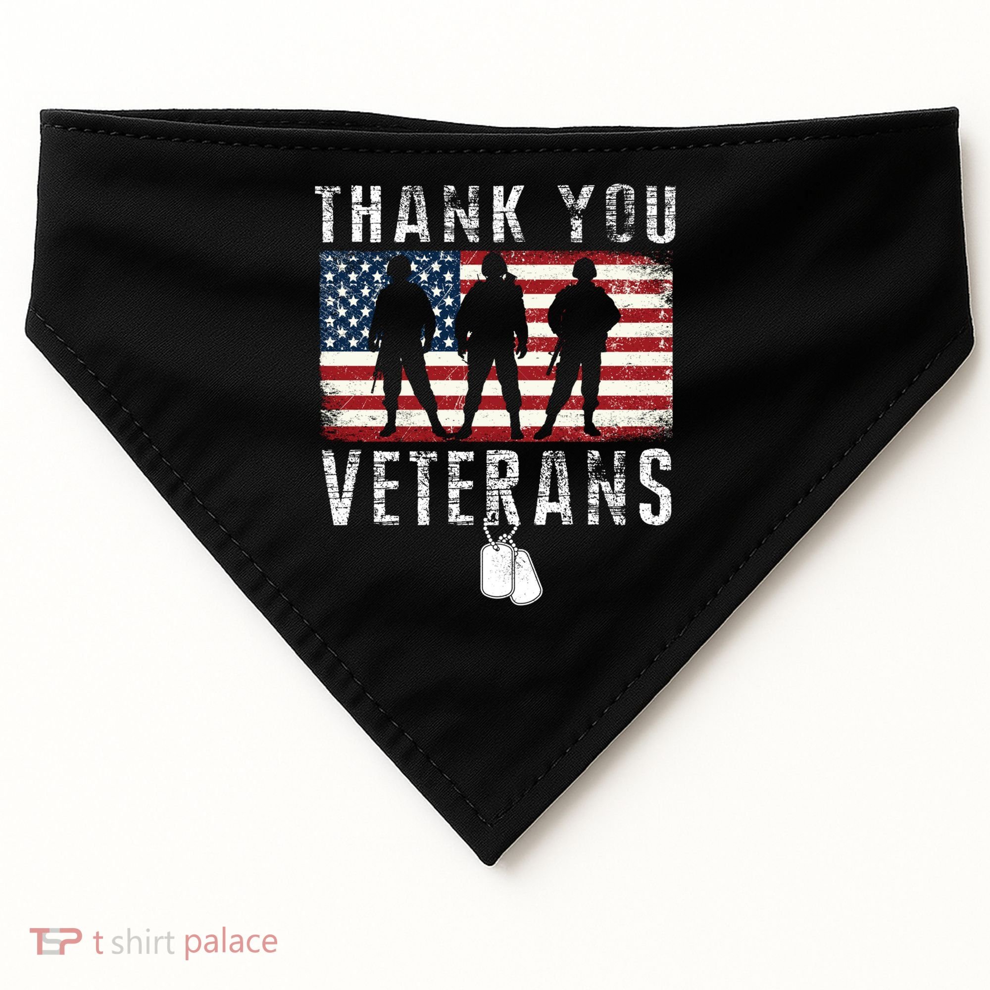 Thank You Military Veterans Gift Veterans Day Gift USA-Made Doggie Bandana