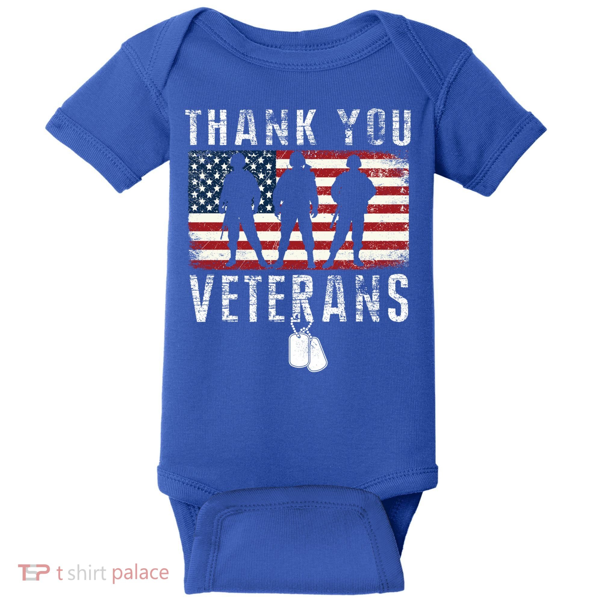 Thank You Military Veterans Gift Veterans Day Gift Baby Bodysuit