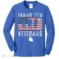 Thank You Military Veterans Gift Veterans Day Gift Kids Long Sleeve Shirt thumb 0
