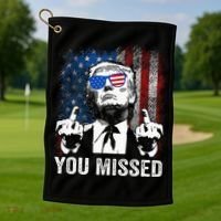 Trump You Missed Funny Trump Pro 2024 Golf Towel thumb 1