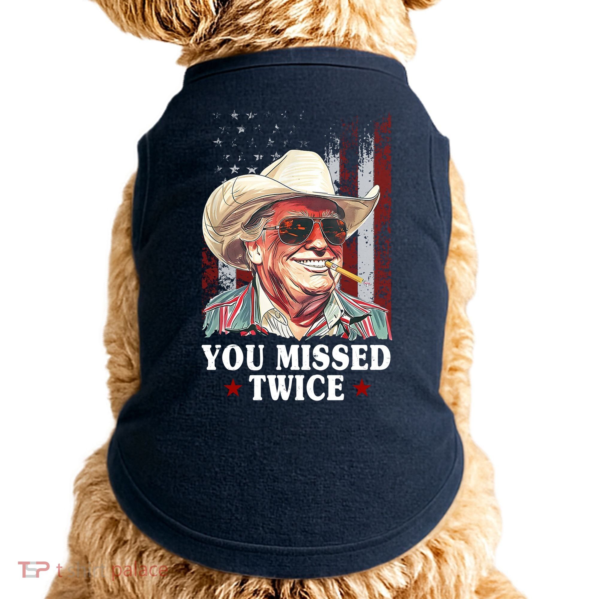 Trump You Missed Twice Western Cowboy Doggie Tank