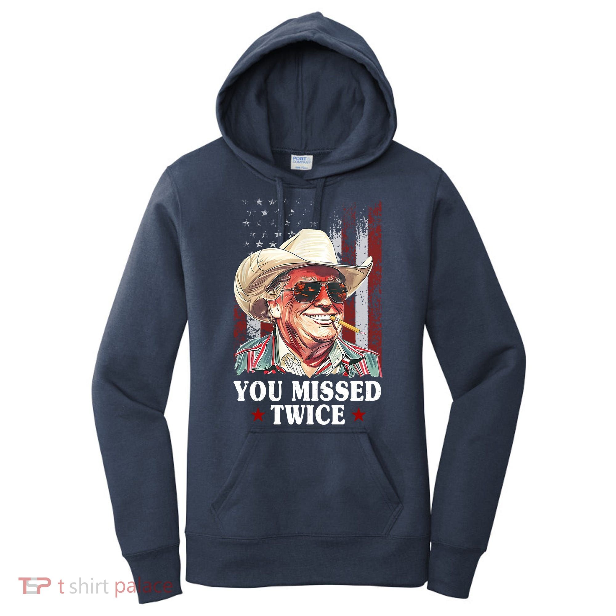 Trump You Missed Twice Western Cowboy Women's Hoodie