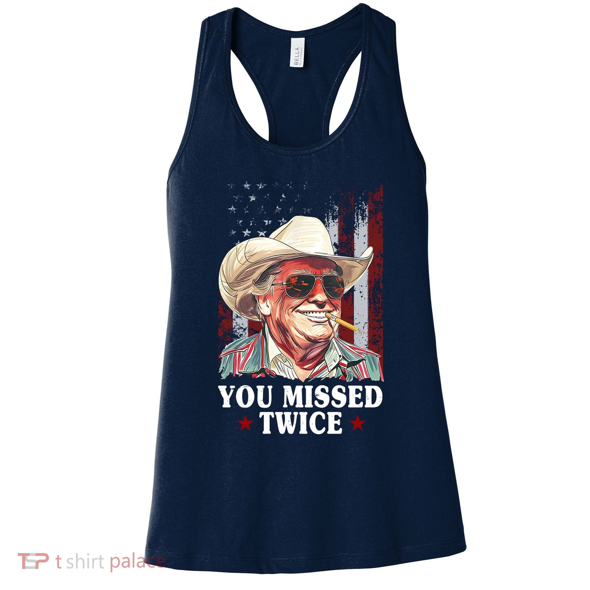 Trump You Missed Twice Western Cowboy Women's Tank Top