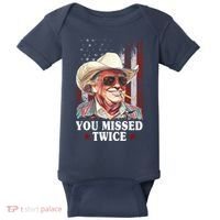 Trump You Missed Twice Western Cowboy Baby Bodysuit thumb 0