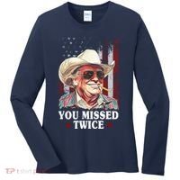 Trump You Missed Twice Western Cowboy Women's Long Sleeve Shirt thumb 0
