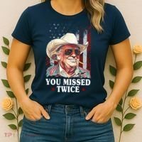 Trump You Missed Twice Western Cowboy Women's T-Shirt thumb 2