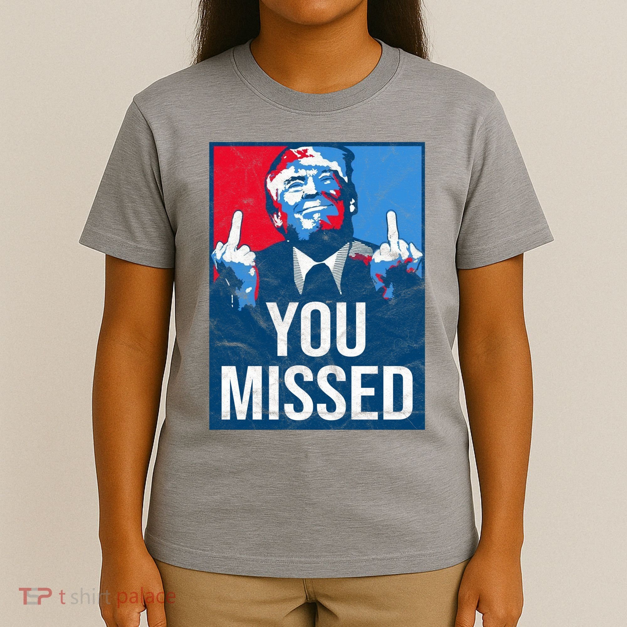 Trump You Missed Shooting Assassination Attempt Middle Finger Usa Patrioti T-Shirt