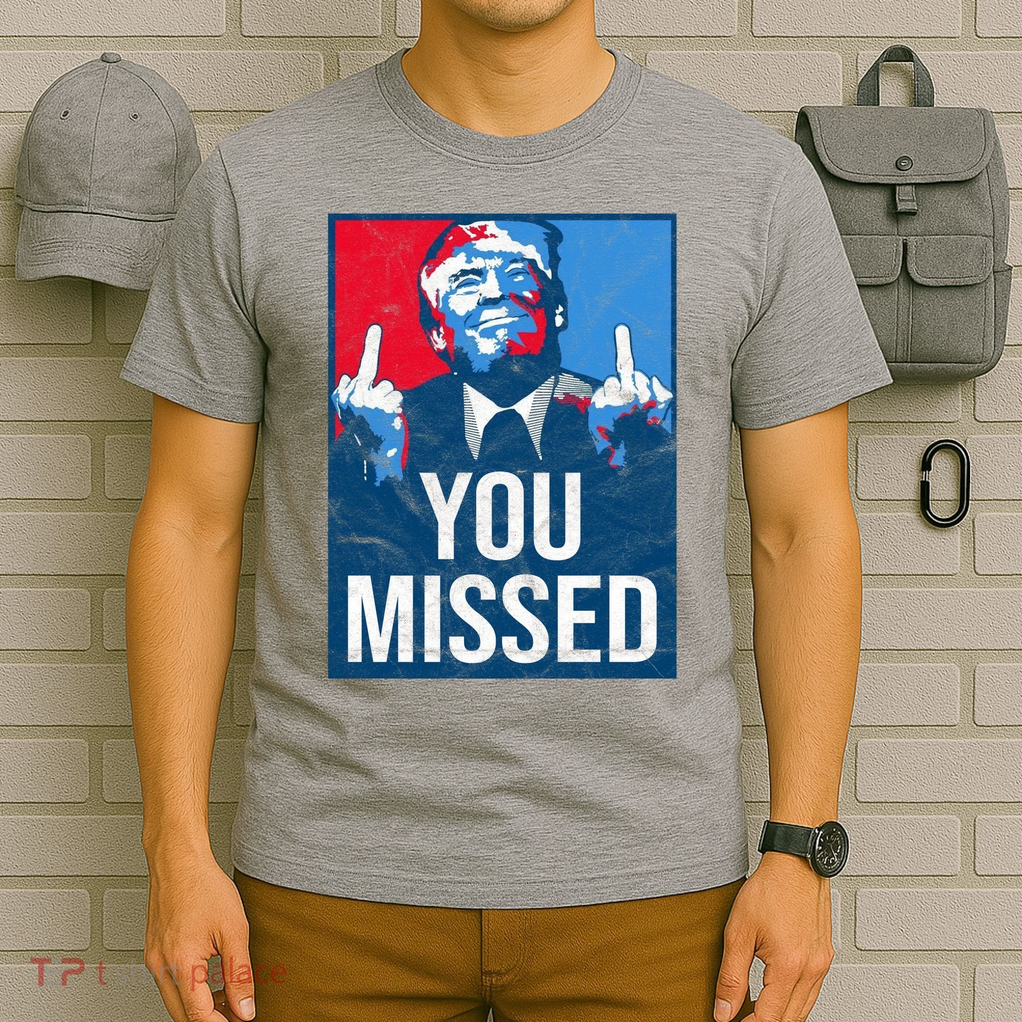 Trump You Missed Shooting Assassination Attempt Middle Finger Usa Patrioti T-Shirt