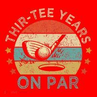 ThirTee Years On Par Funny 30th Birthday Golfer Santa Hat thumb 1