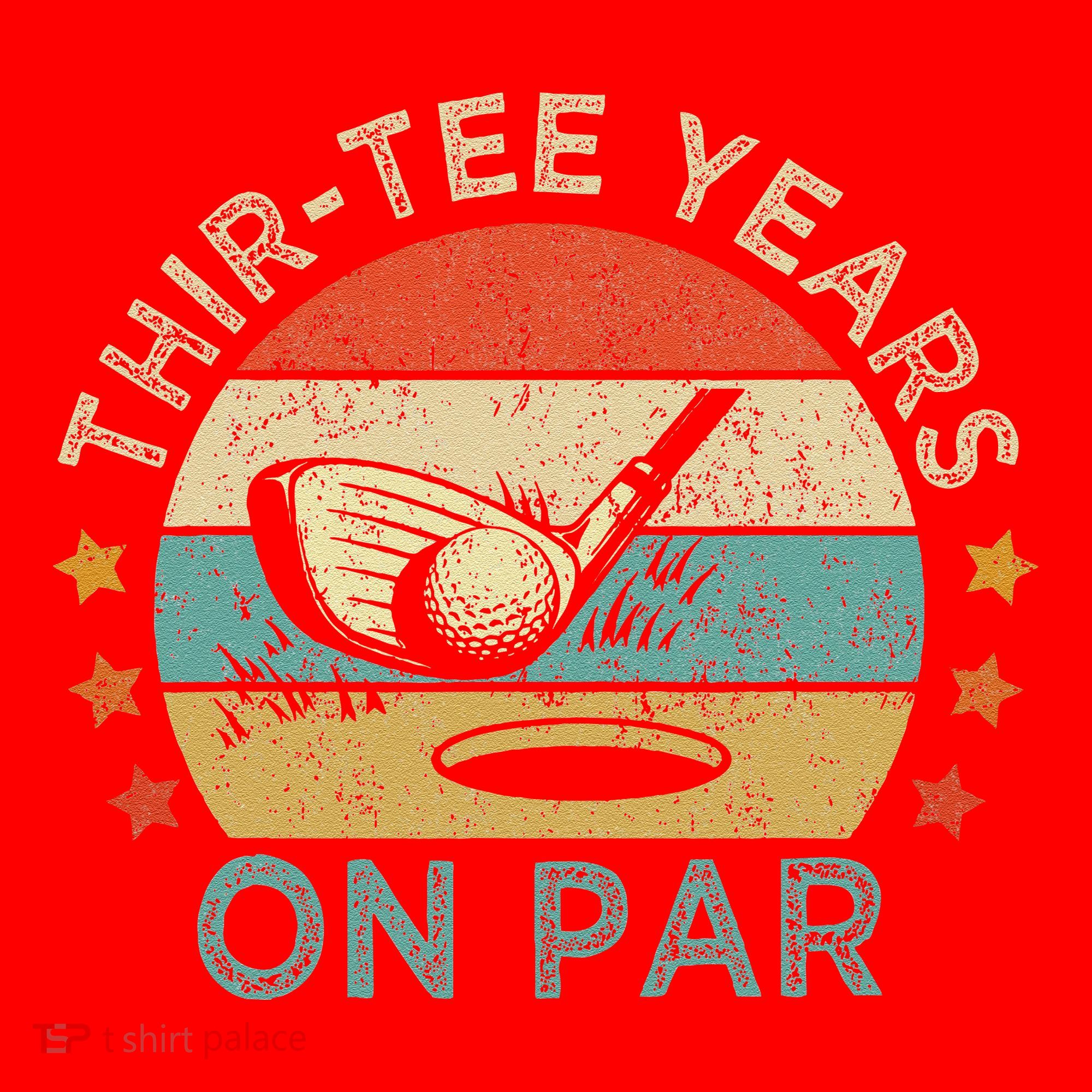 ThirTee Years On Par Funny 30th Birthday Golfer Santa Hat