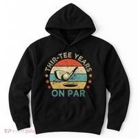 Thirtee Years On Par Funny 30th Birthday Golfer Hoodie thumb 0
