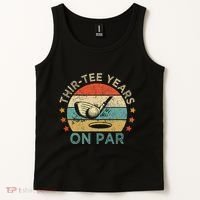 Thirtee Years On Par Funny 30th Birthday Golfer Tank Top thumb 2