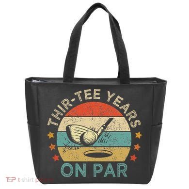 Thirtee Years On Par Funny 30th Birthday Golfer Tote Bag