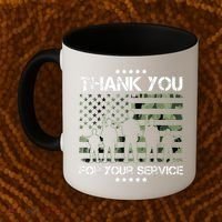 Thank You Patriotic Veteran Memorial Day USA Camouflage Coffee Mug thumb 2