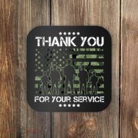 Thank You Patriotic Veteran Memorial Day USA Camouflage Coaster thumb 0