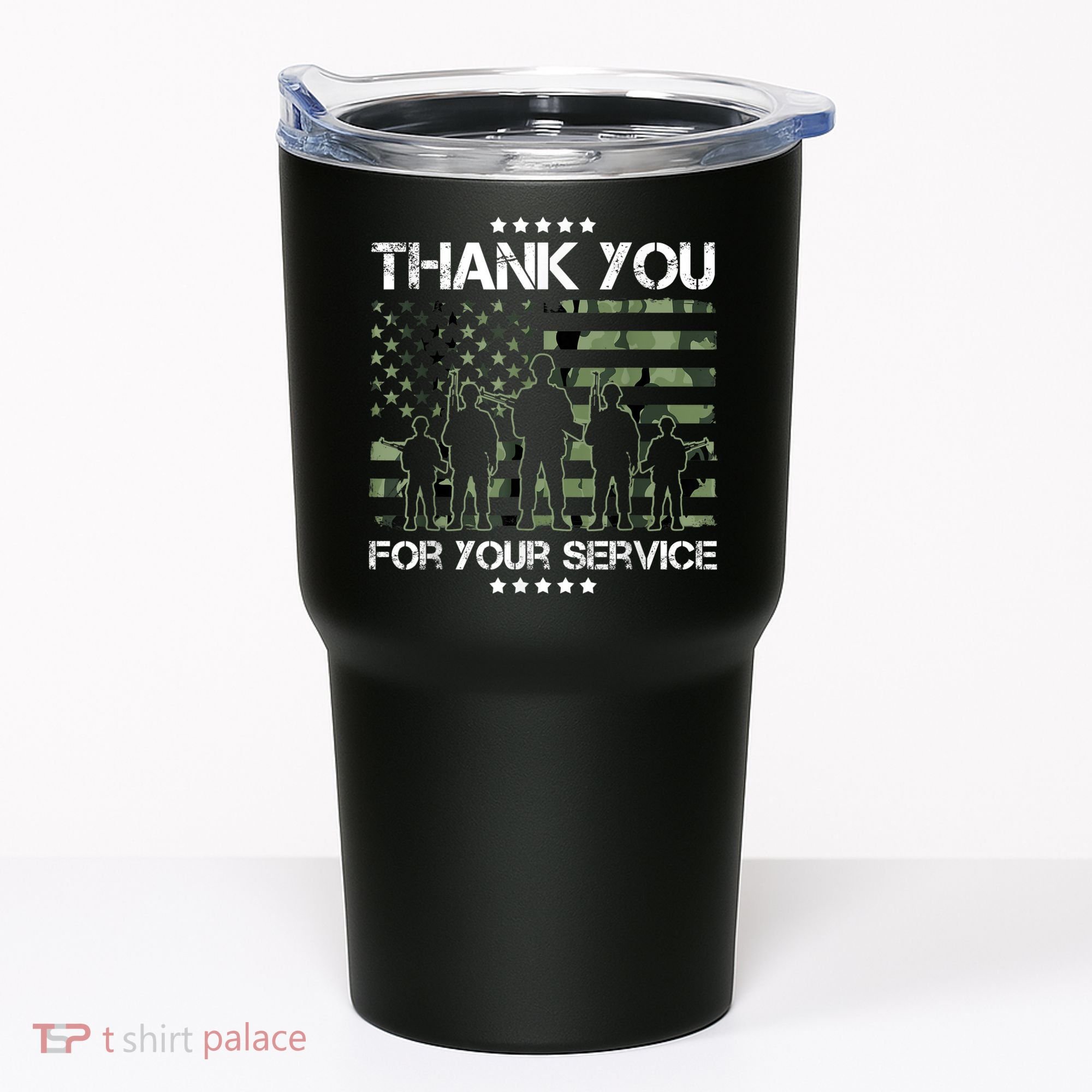 Thank You Patriotic Veteran Memorial Day USA Camouflage Tumbler