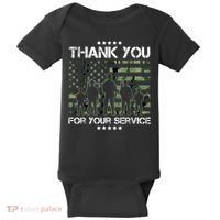 Thank You Patriotic Veteran Memorial Day USA Camouflage Baby Bodysuit thumb 0