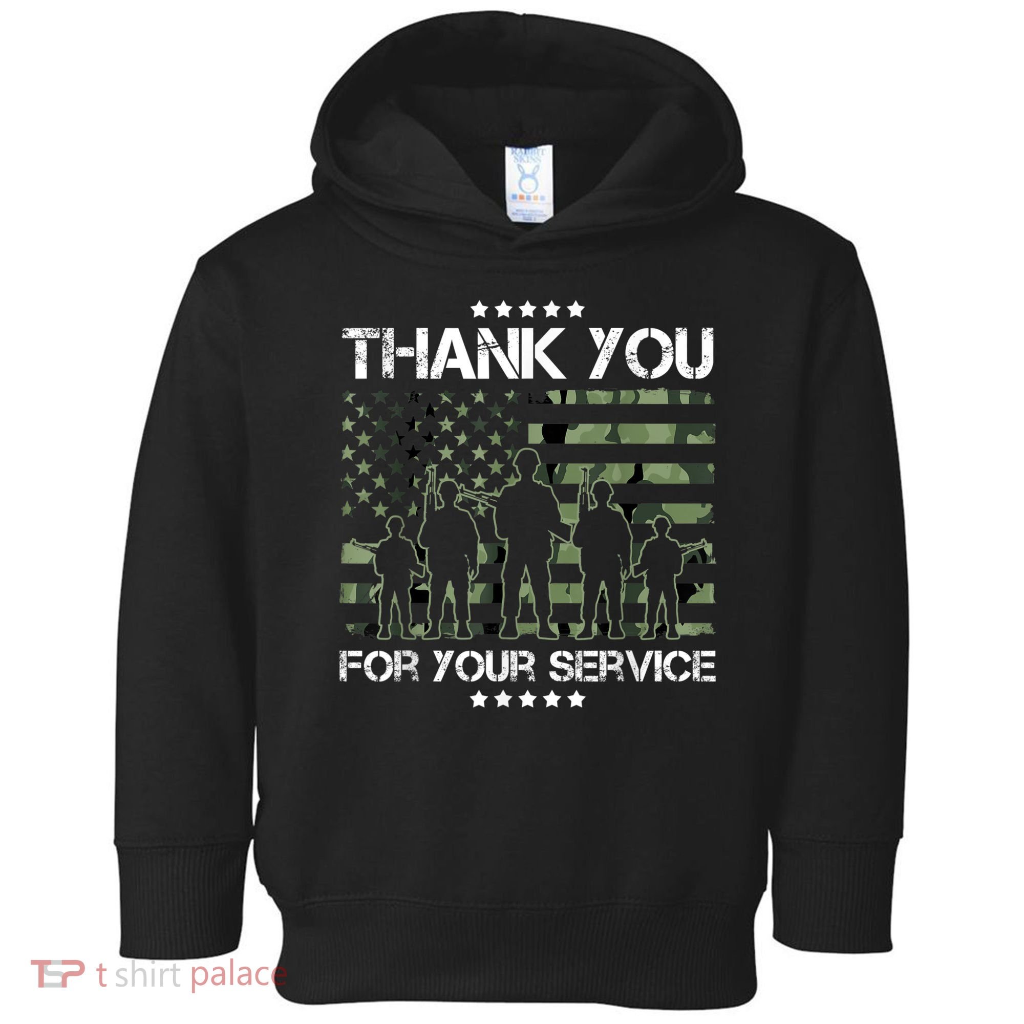 Thank You Patriotic Veteran Memorial Day USA Camouflage Toddler Hoodie