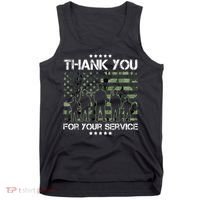 Thank You Patriotic Veteran Memorial Day USA Camouflage Tank Top thumb 0