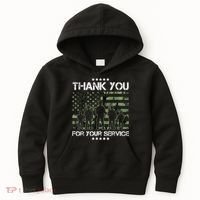 Thank You Patriotic Veteran Memorial Day USA Camouflage Kids Hoodie thumb 0