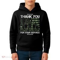 Thank You Patriotic Veteran Memorial Day USA Camouflage Kids Hoodie thumb 4
