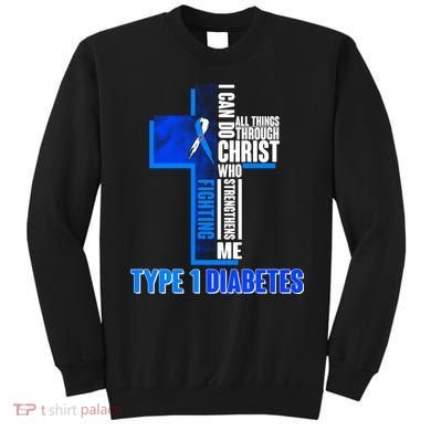 Type 1 Diabetes Awareness Warrior Cross Sweatshirt