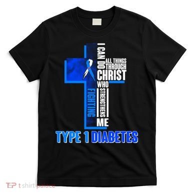 Type 1 Diabetes Awareness Warrior Cross T-Shirt