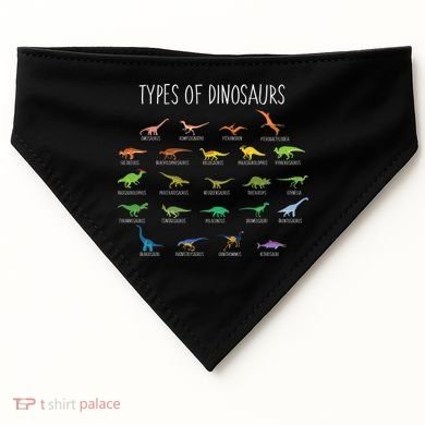 Types of Dinosaurs USA-Made Doggie Bandana