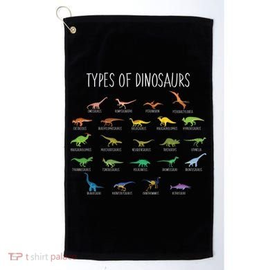Types of Dinosaurs Golf Towel