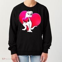 Tyrannosaurus Rex Valentine Heart Dinosaur  Women's Sweatshirt thumb 0
