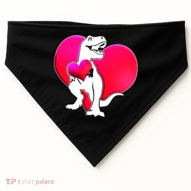 Tyrannosaurus Rex Valentine Heart Dinosaur  USA-Made Doggie Bandana