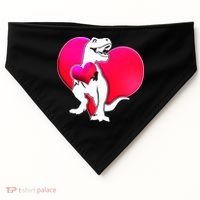 Tyrannosaurus Rex Valentine Heart Dinosaur  USA-Made Doggie Bandana thumb 0