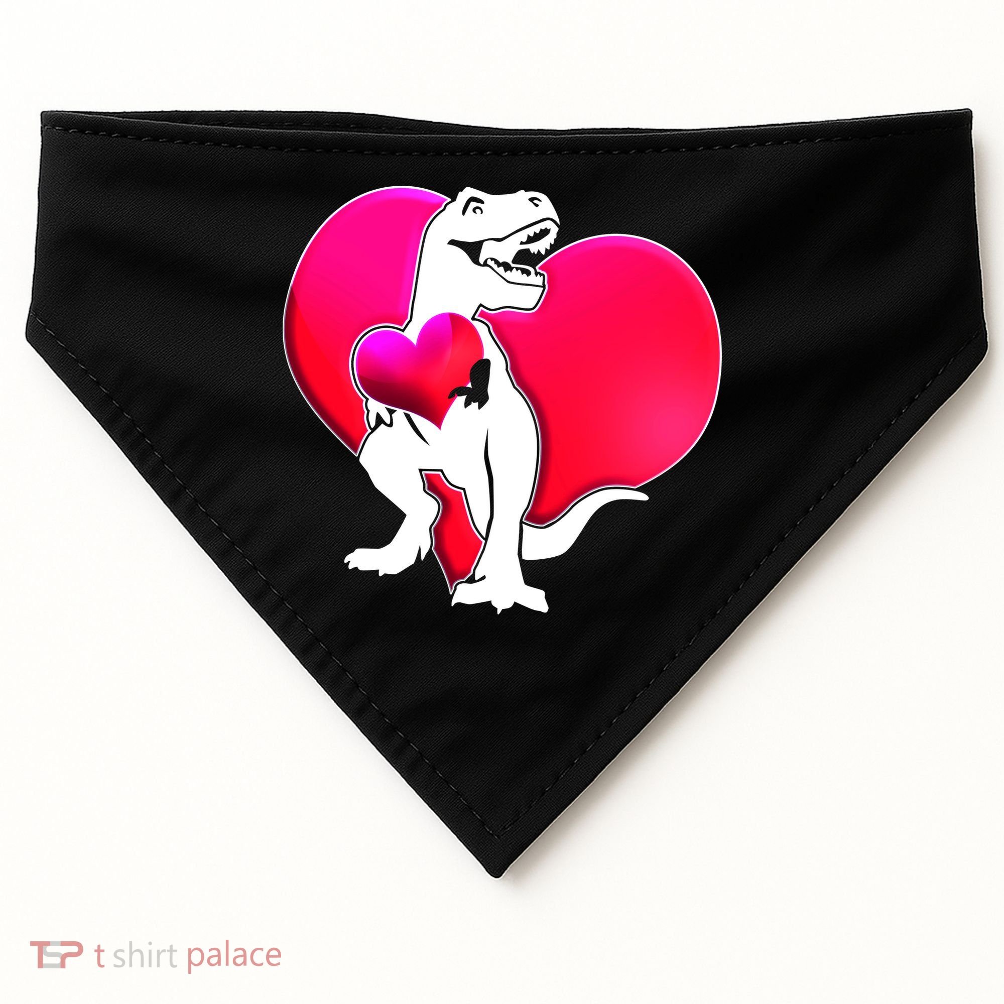 Tyrannosaurus Rex Valentine Heart Dinosaur  USA-Made Doggie Bandana