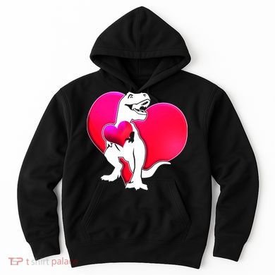 Tyrannosaurus Rex Valentine Heart Dinosaur  Hoodie