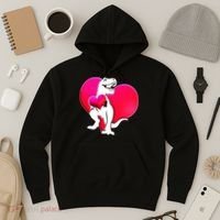 Tyrannosaurus Rex Valentine Heart Dinosaur  Hoodie thumb 3