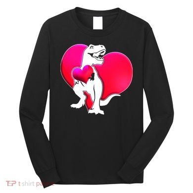 Tyrannosaurus Rex Valentine Heart Dinosaur  Long Sleeve Shirt