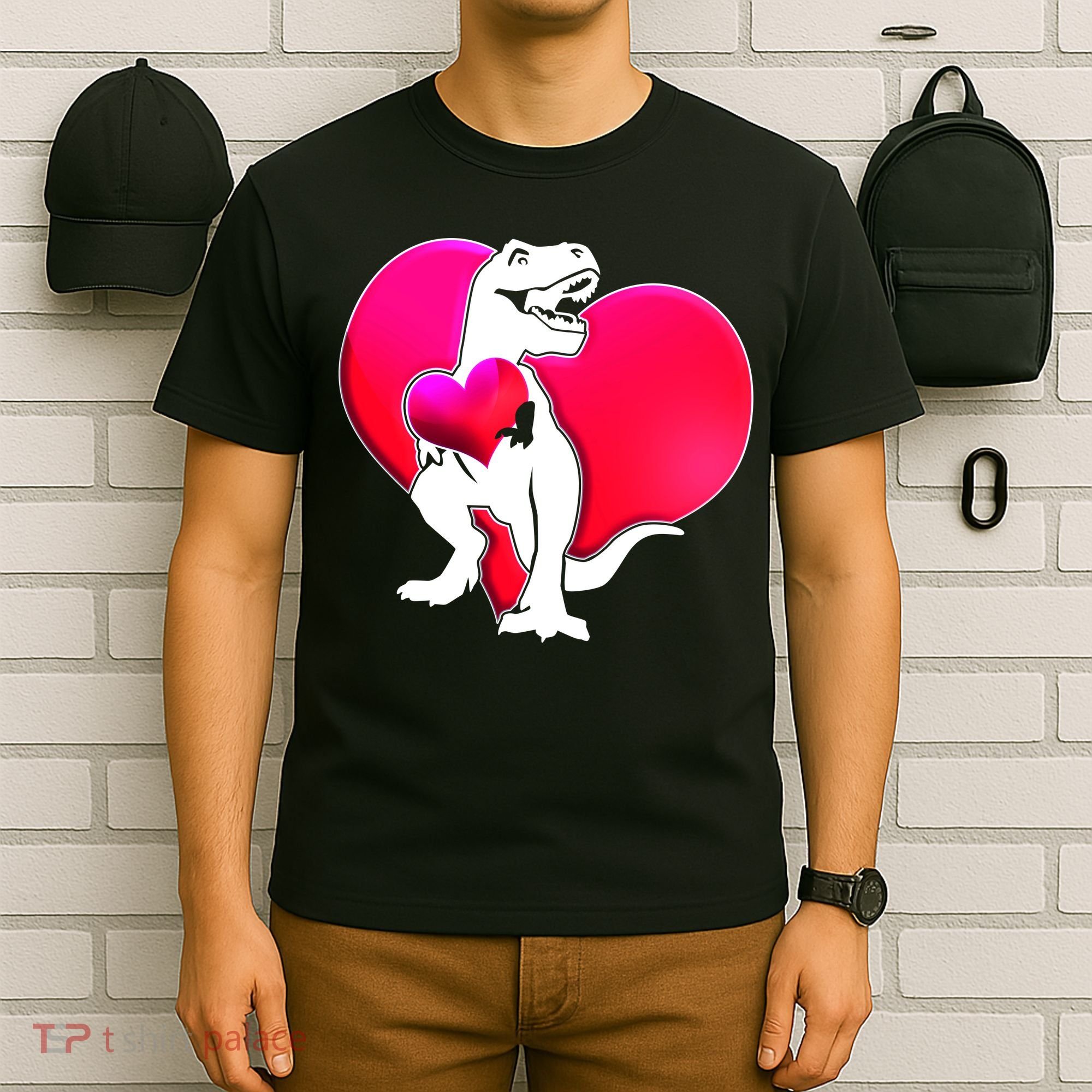Tyrannosaurus Rex Valentine Heart Dinosaur  T-Shirt