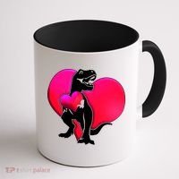 Tyrannosaurus Rex Valentine Heart Dinosaur  Coffee Mug thumb 1