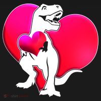 Tyrannosaurus Rex Valentine Heart Dinosaur  Coaster thumb 2