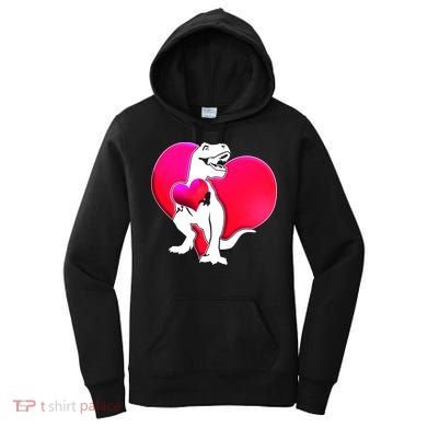 Tyrannosaurus Rex Valentine Heart Dinosaur  Women's Hoodie