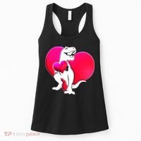 Tyrannosaurus Rex Valentine Heart Dinosaur  Women's Tank Top thumb 0