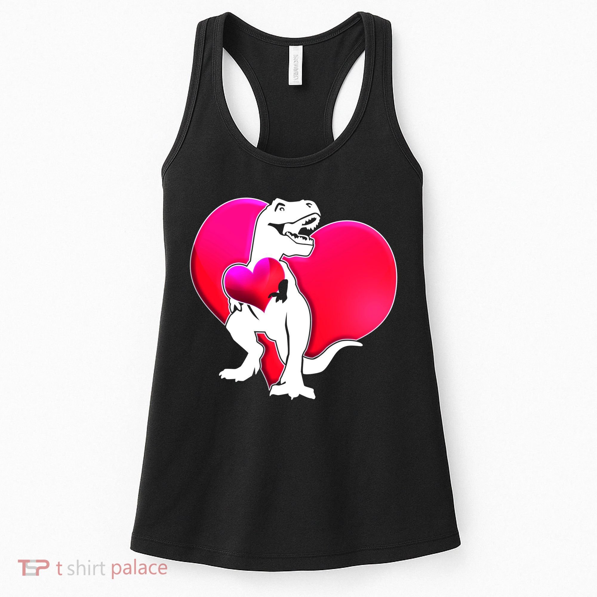 Tyrannosaurus Rex Valentine Heart Dinosaur  Women's Tank Top