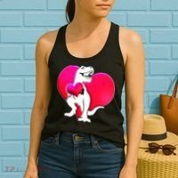 Tyrannosaurus Rex Valentine Heart Dinosaur  Women's Tank Top thumb 2