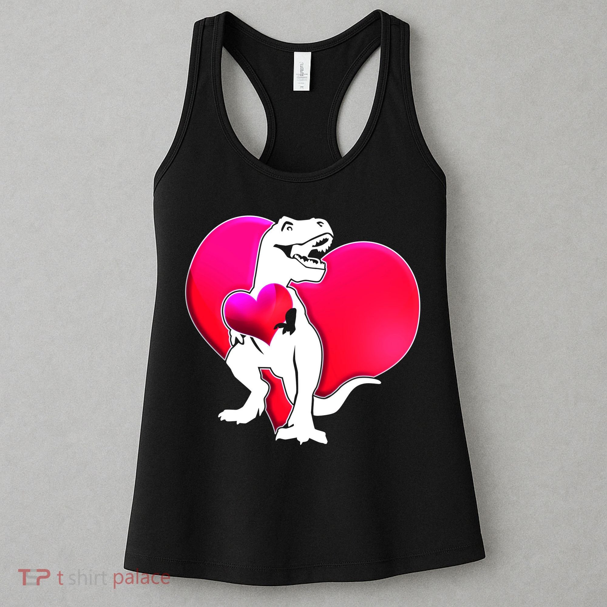 Tyrannosaurus Rex Valentine Heart Dinosaur  Women's Tank Top