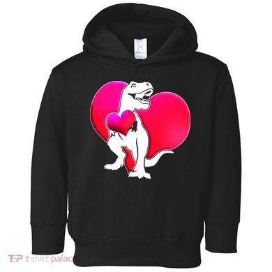 Tyrannosaurus Rex Valentine Heart Dinosaur  Toddler Hoodie