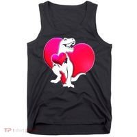 Tyrannosaurus Rex Valentine Heart Dinosaur  Tank Top thumb 0