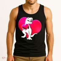 Tyrannosaurus Rex Valentine Heart Dinosaur  Tank Top thumb 3