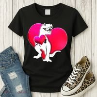 Tyrannosaurus Rex Valentine Heart Dinosaur  Women's T-Shirt thumb 3