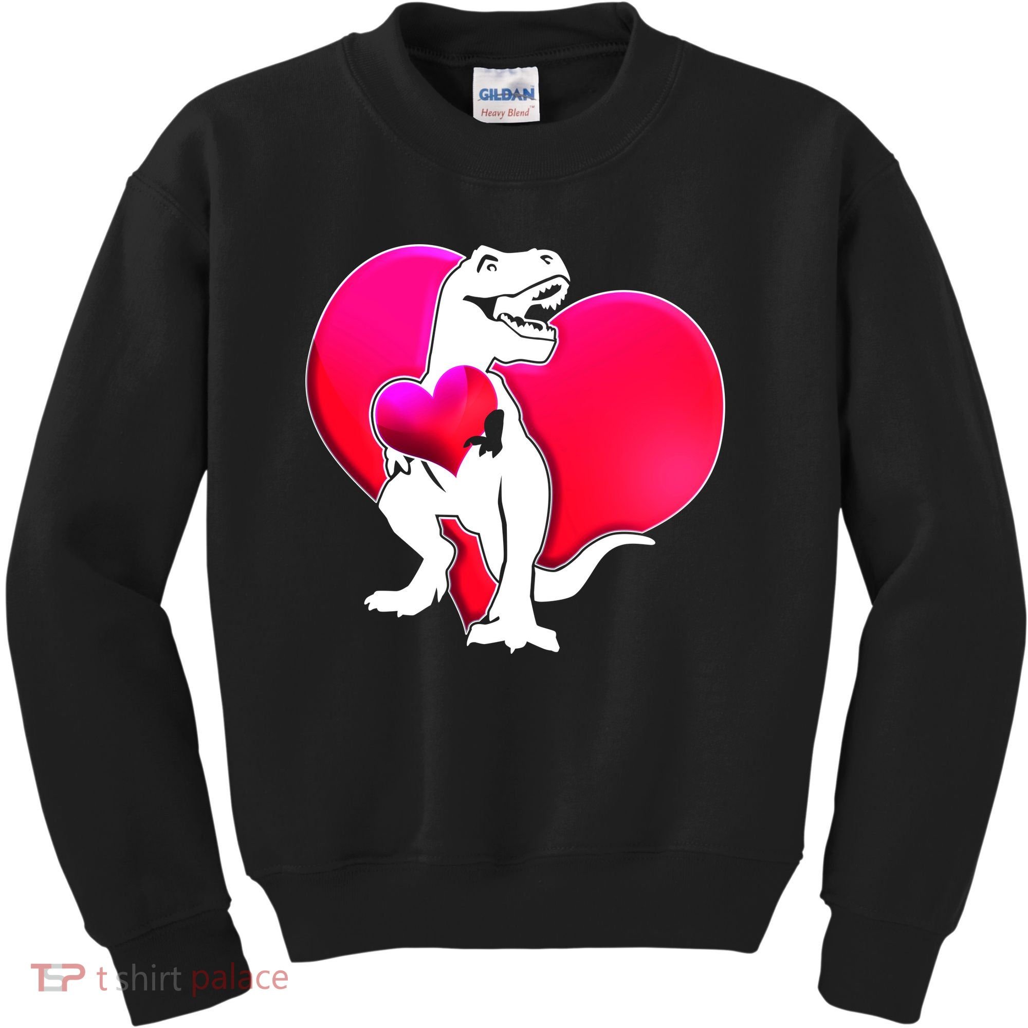 Tyrannosaurus Rex Valentine Heart Dinosaur  Kids Sweatshirt